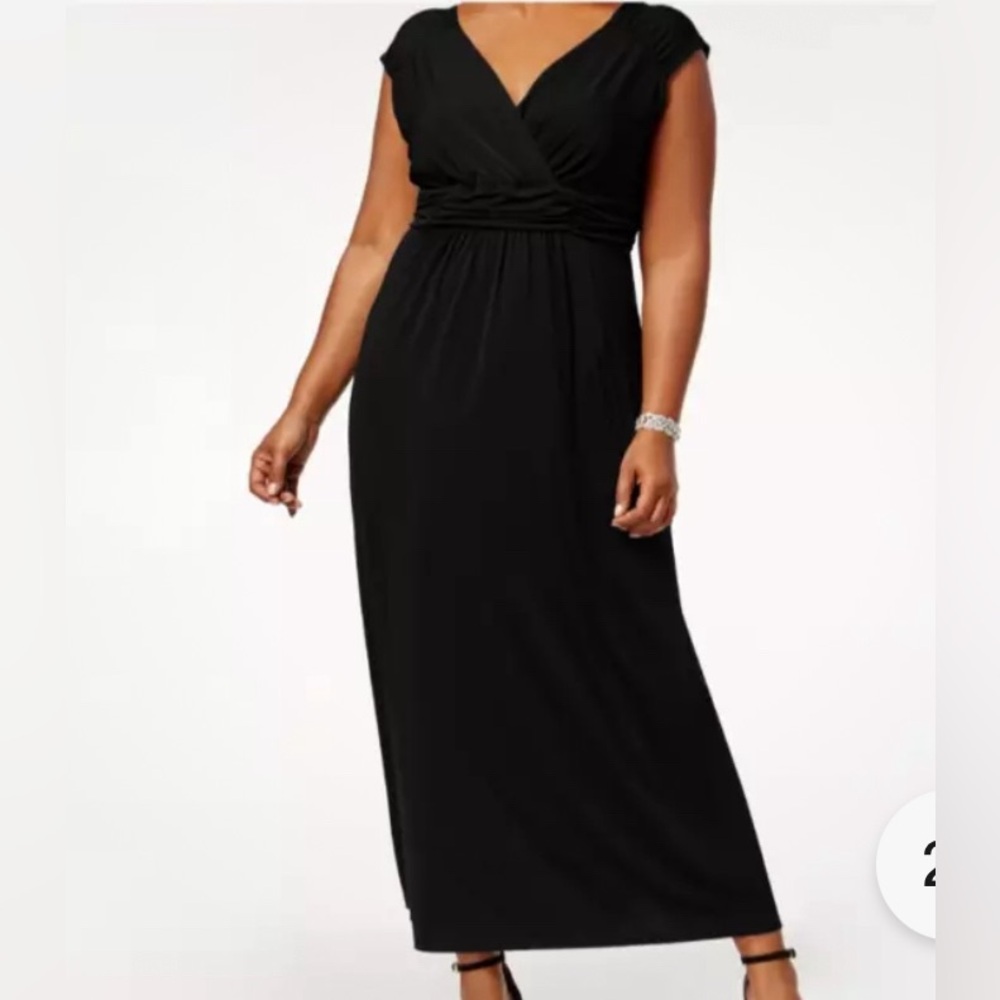 NY Collection Maxi Long Party Prom Dress Sleeveless Black 2X New With Tags